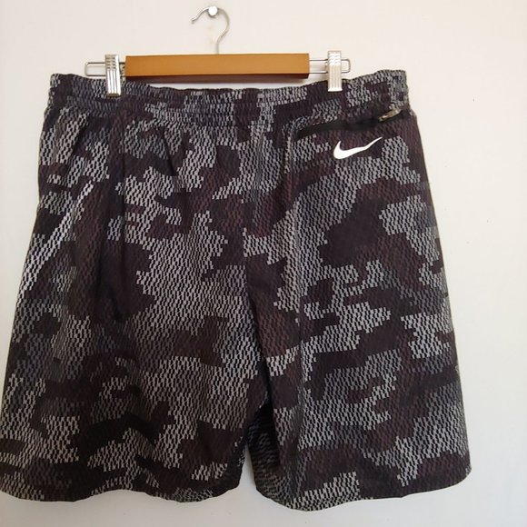 Nike Mens Black/Grey/Brown Lined Logo Swim Trunk Shorts XXL - Picture 6 of 13